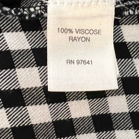 J Jill Womens Blouse Size Small Black White Gingham Button Up Long Sleeve flaw - Picture 4 of 6